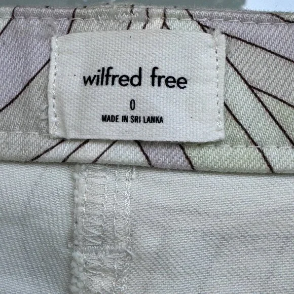 Wilfred Free Vera Pants Size 0 Green Gray Swirl Printed Cotton Stretch Twill - Picture 13 of 14